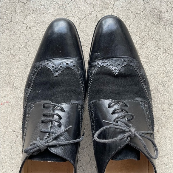 Paul Fredrick Men’s Black Leather Wingtip Oxfords Brogue Dress Shoes Size 10M main image 4